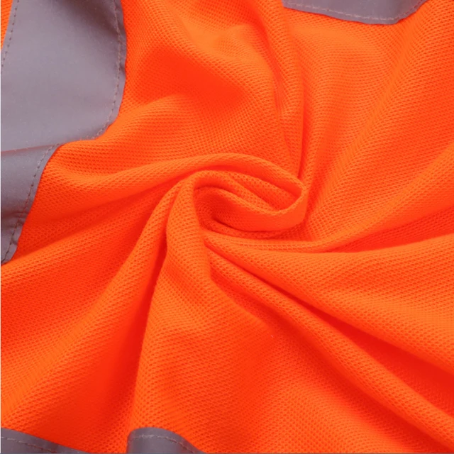 Orange Long Sleeve Reflective Safety Polo