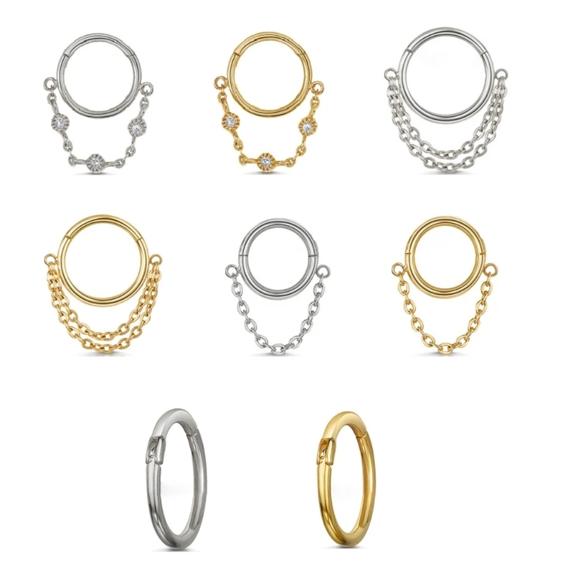 

Универсальная цепочка из сплава, серьги для пирсинга перегородки, шикарные и универсальные украшения для пирсинга ушей, стильные