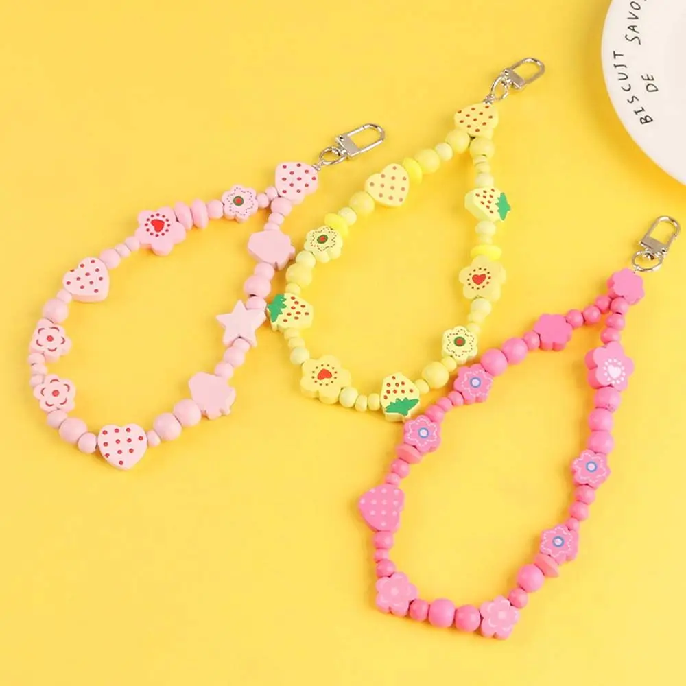 

For Women Lanyards KeyChains Backpack Decor Phone ornaments Keyring Bag Pendent Car Keychain Flower Beads KeyChains