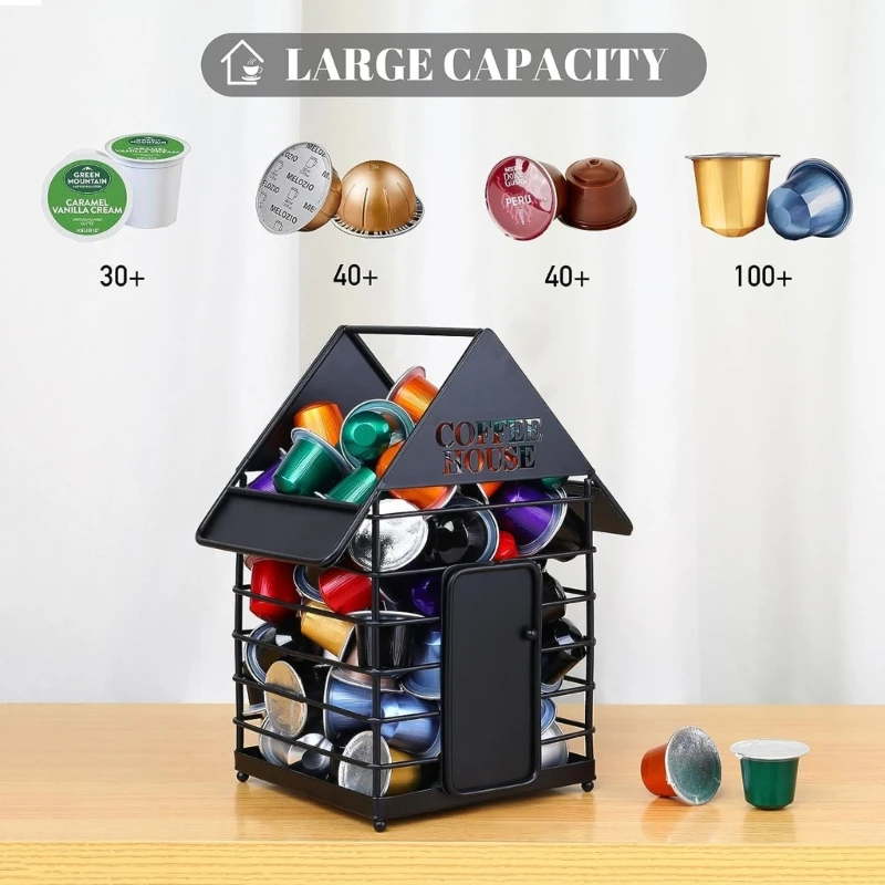 Vintage Coffee Storage Basket Coffee Pods Stand Metal Coffee Pods Rack New Dropship practical earring pu leather ear drop display stand jewelry rack dropship