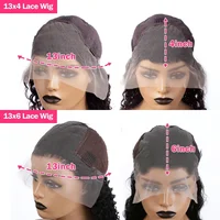 Perruques bouclées frontales en dentelle HD transparente 13x4/13x6, cheveux humains brésiliens, pré-épilées, avec fermeture en dentelle 4x4, perruque Deep Wave 6