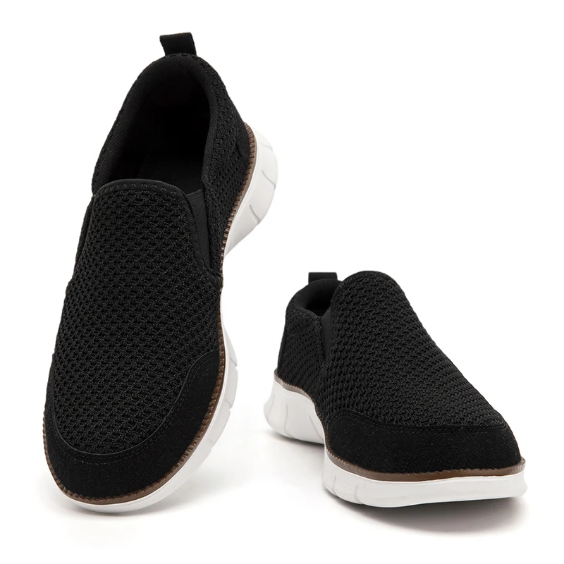 Breathable Mesh Sneakers for Men Ultralight Comfortable Casual Canvas Shoe Slip on and Soft Sole Walking Flats Loafer Size 46 5