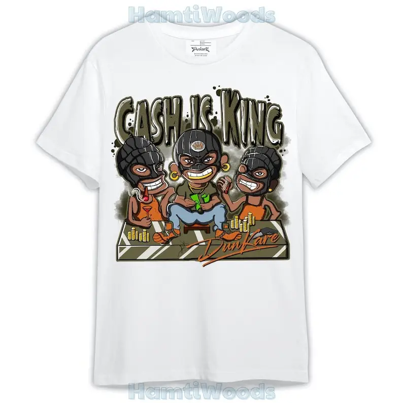 

Olive 5s Shirt, Cash Is King Robber Gang Shirt Outfit 1005 LGH