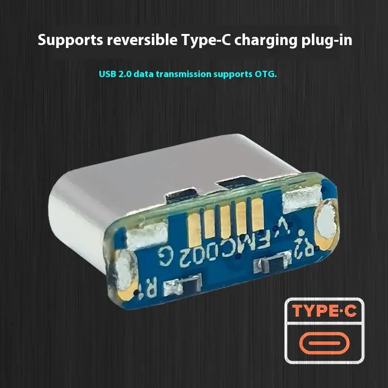 2 Stück Ladeanschluss für PCB-Lötarbeiten, DIY-Reparaturadapter, USB-Anschluss Typ C Buchse, 5-Pin SMD SMT Typ-C Steckverbinder – Detail 3
