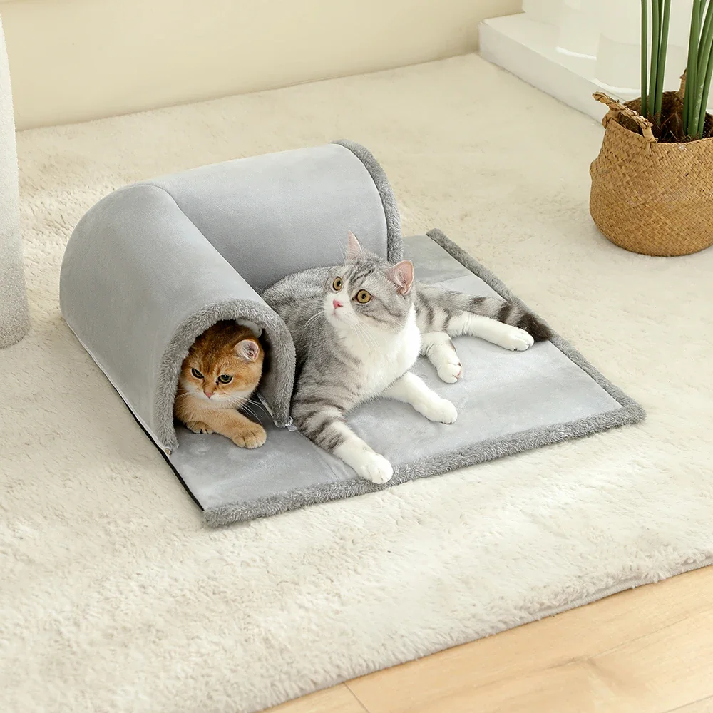Cozy Cat Tunnel Bed for Indoor Cats – Multifunctional Activity Tunnel with Hanging Balls