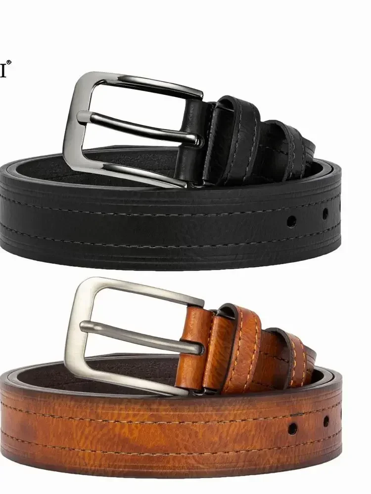 Herren Leder Mode klassischen Gürtel Metall Nadel schnalle lässig Rindsleder Herren Vintage Jeans Gürtel Geschenke Gürtel für Frauen – Detail 20