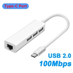 Multifunctional 3 - Port USB - C Hub with Ethernet Adapter (Type - C Port)