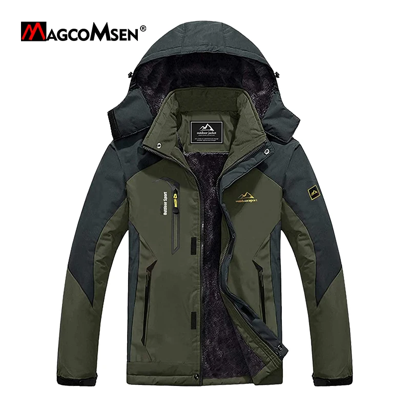 Men's Waterproof Skiing Jacket Windproof Outdoor Mountain Parka Fleece Jackets With
