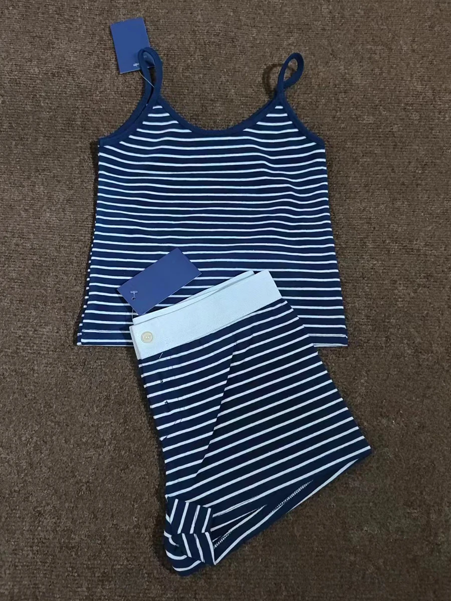 Navy striped set