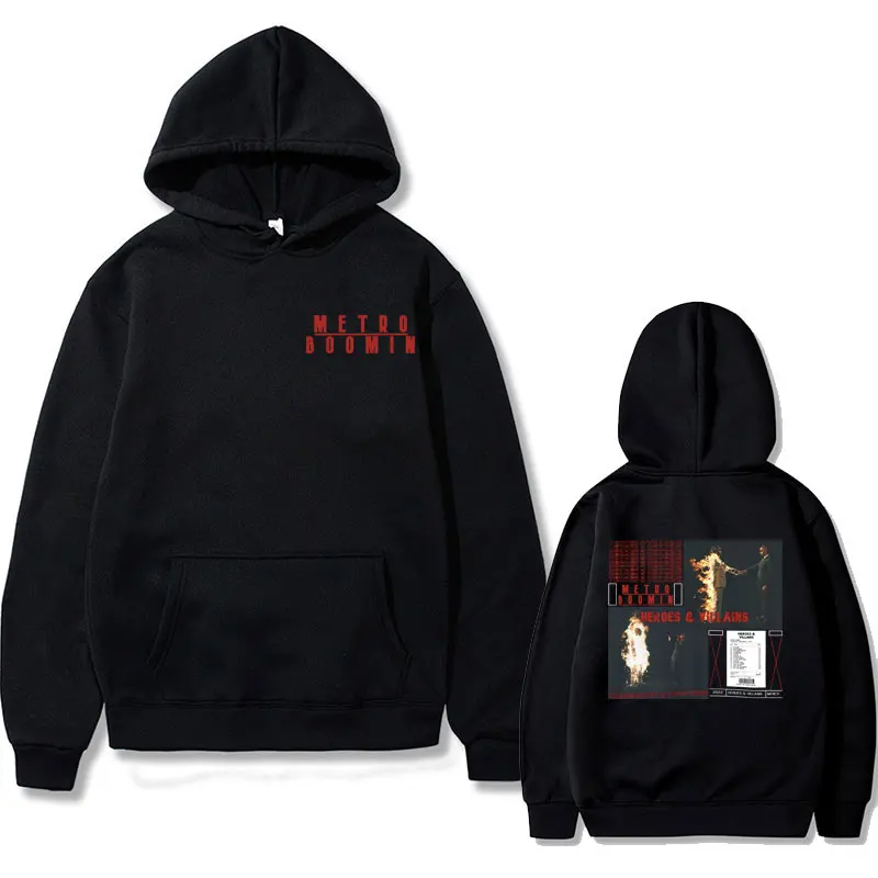 Awesome Rapper Metro Boomin Heroes & Villains Album Cover Graphic Print Hoodie Men Women Fashion Streetwear Male Hip Hop Hoodies