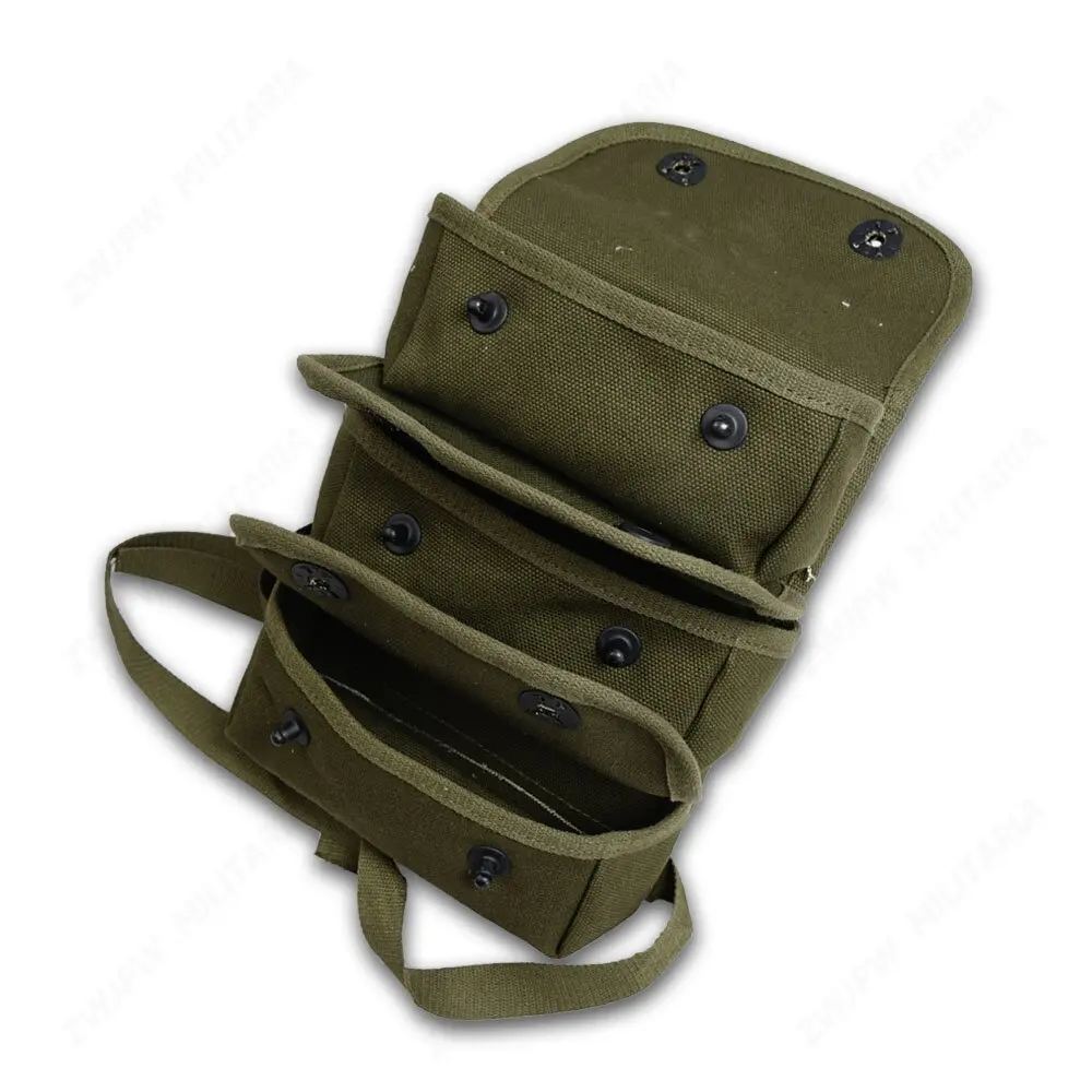 WWII US ARMY 3 Pocket Pouch Stock Canvas Carrier Ammo