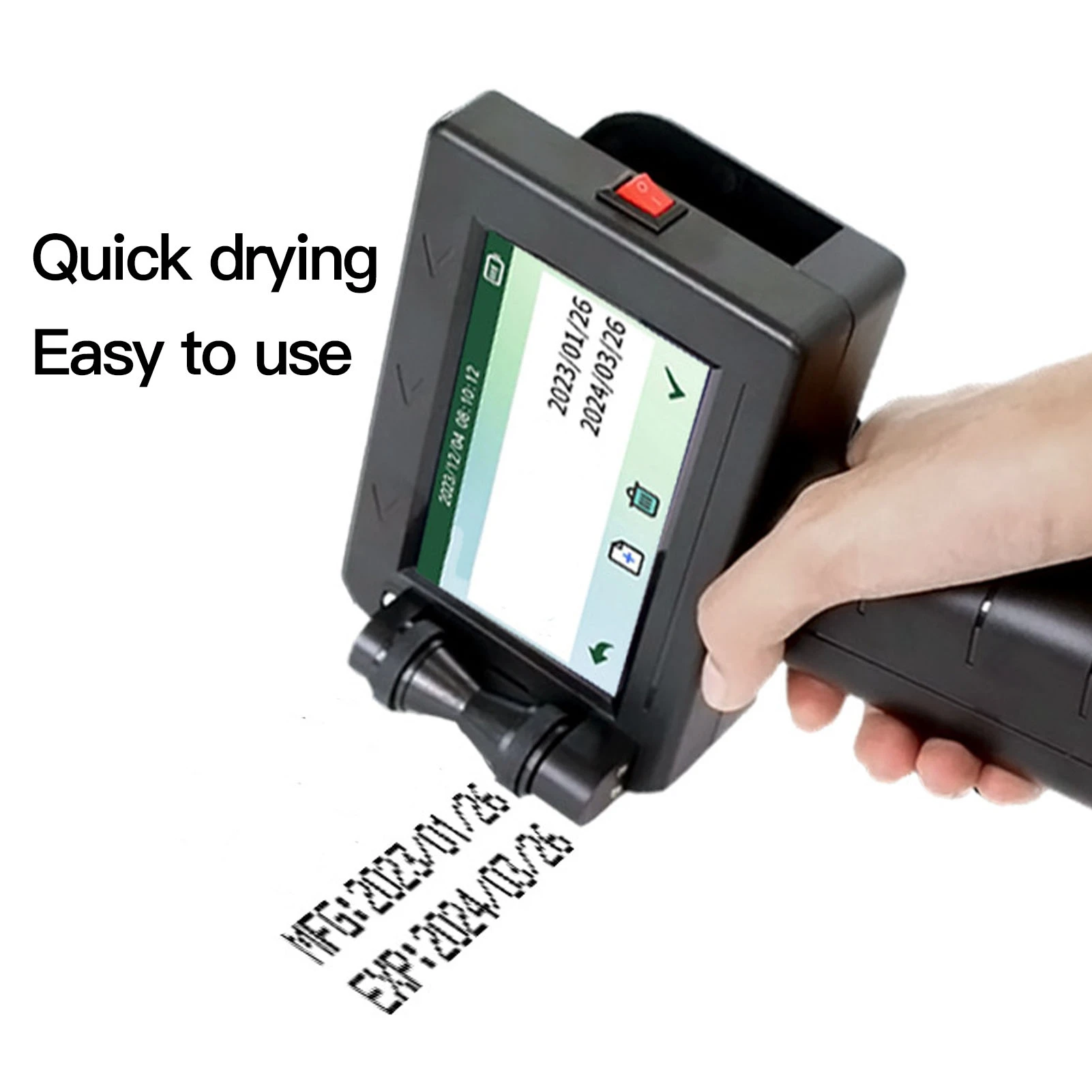 LA50 Inkjet Label Printer 12.7mm Production Date Time Batch Number Handheld Inkjet Printer Portable Handheld Printer