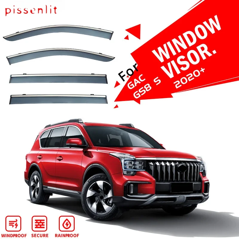 Window Visor for GAC GS8 GS8S Accessories Weathershields Chrome Deflector Window Trim Awnings