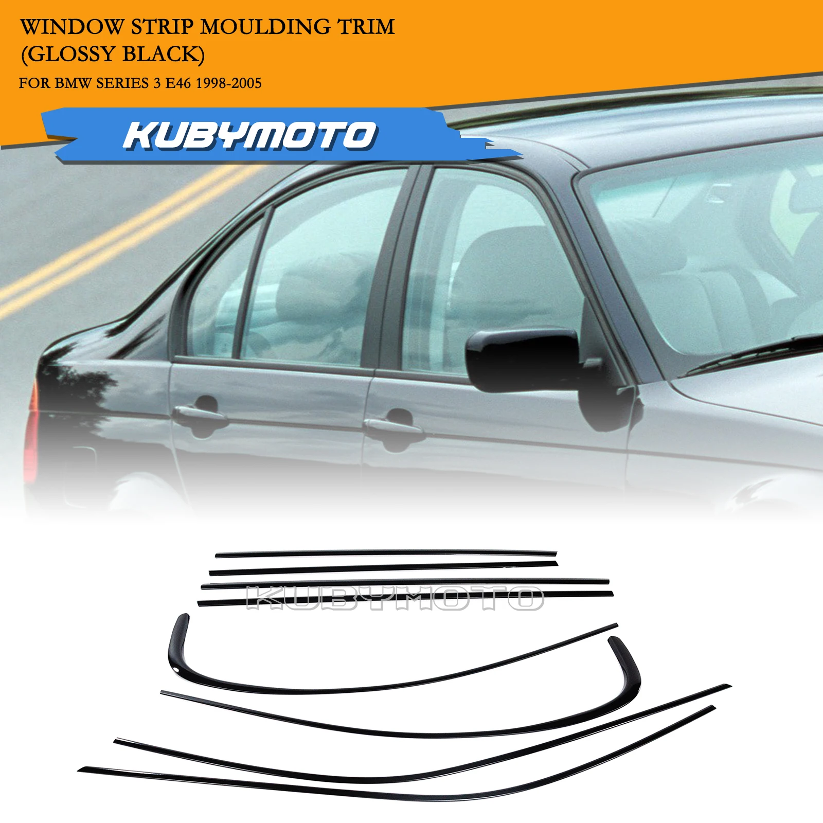 Voorgesneden Raamfolie voor 3 Series E46 4-Deurs Sedan 1998-2005 Kit Achteraan (05% Limo Zwart