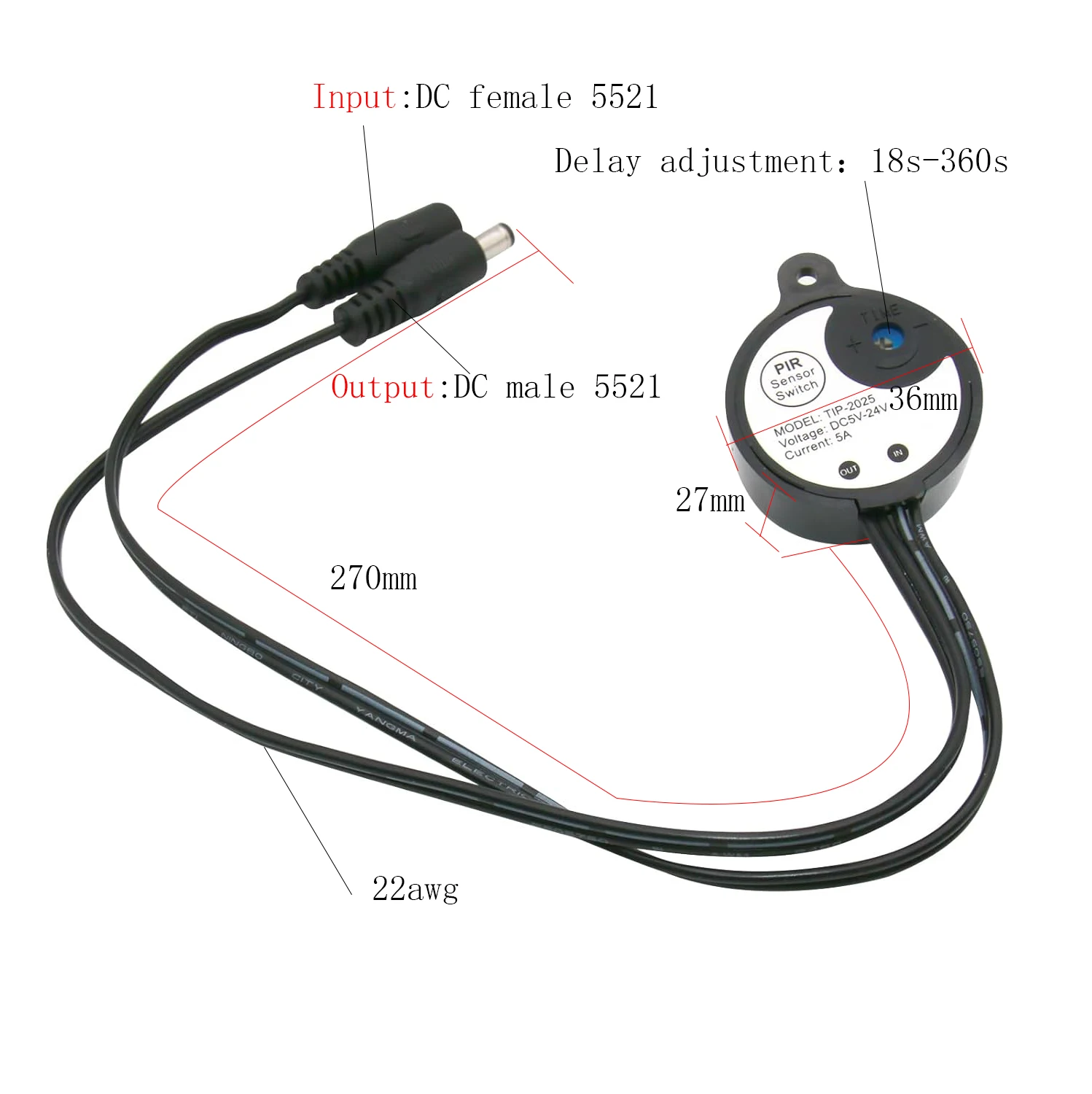 PIR Body Infrared Motion Sensor Switch 2025 DC 5V-24V 5A Photosensitive Detector For Single Color RGB LED Strip