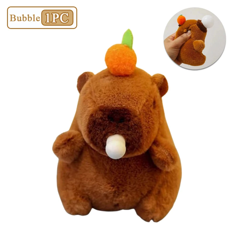 1-20PCS Plush Persimmon Wagging Tail Capybara Key Pendant Cute Plush Keychain Plush Doll Toy Schoolbag Pendant Gift Pendant