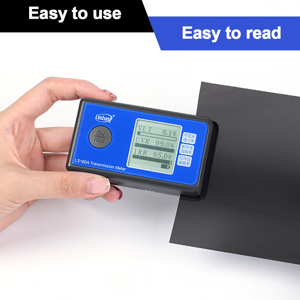 Window tint meter LS160A Linshang Handheld Window Tint Transmission Meter self calibrate with IR UV blocking rate transmittance
