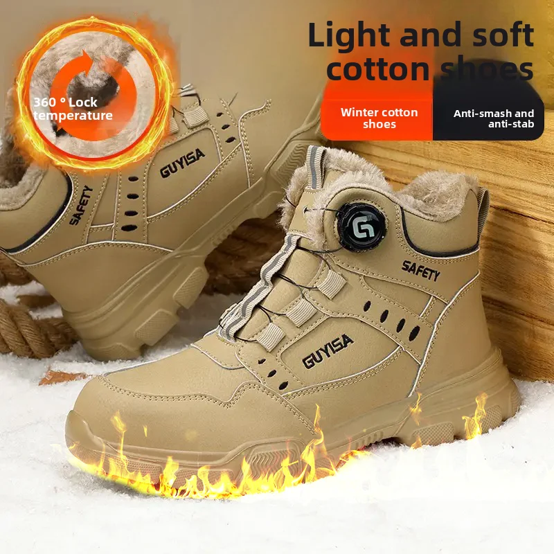 Steel Toe Safety Boots Men Woman 2025 Winter Steel Toe Cap Puncture Boots Warmer Woman Sneakers Anti-smashing Work Shoes Men