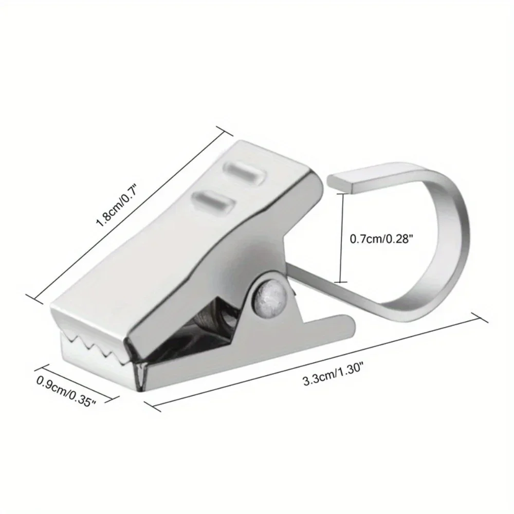 10PCS Multifunctional Stainless Steel Curtain Hook Clips Super Load-bearing Shower Door Curtain Hook Clip Window Accessories