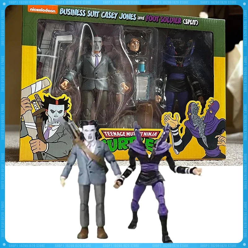 Neca Original Figure Business Suit Teddy Jones E Foot Soudier Turtles Figure Anime Action Figure Statue Model Toy Gifts