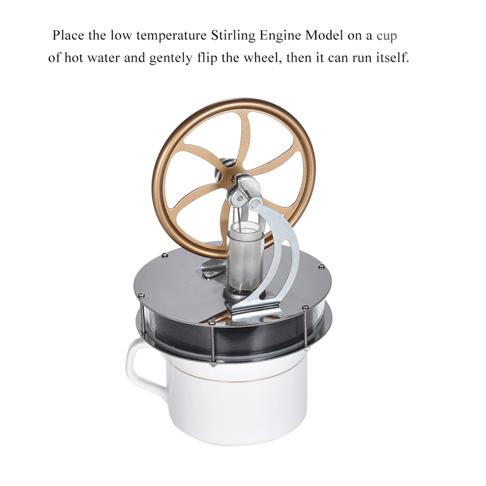 【New】Low Temperature Stirling Engine Low Temperature Stirling Engine Motor Model Heat Steam Education  DIY Kit