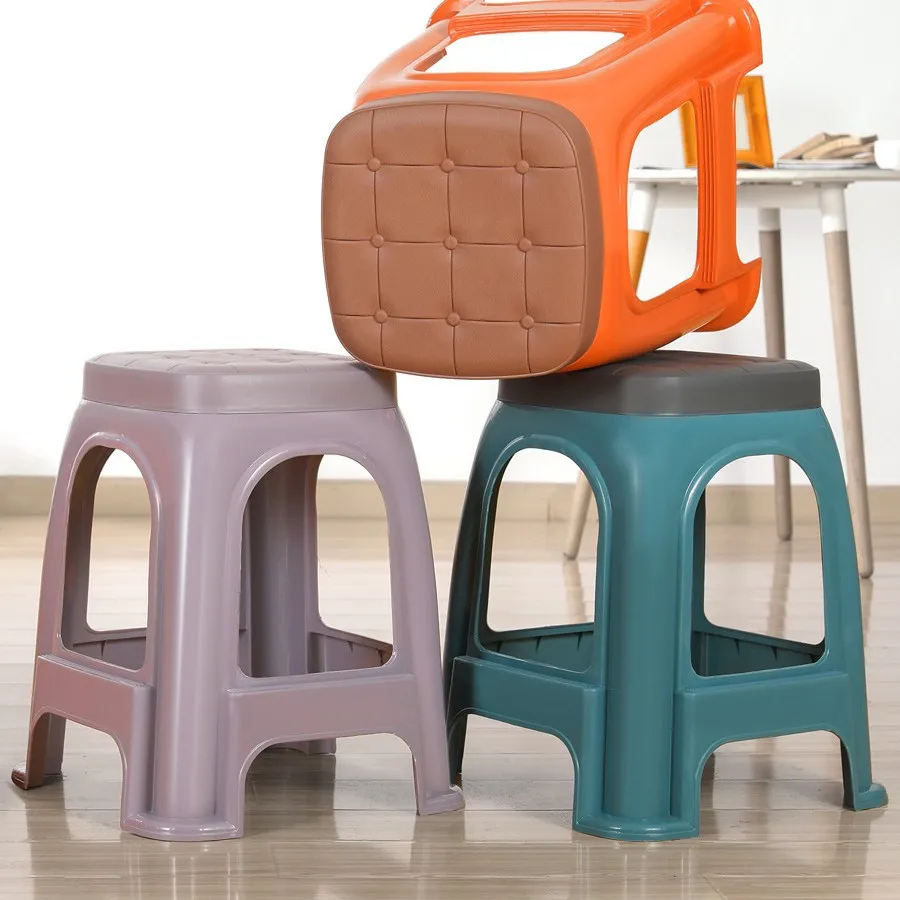 Light Plastic Stool Living Room Economical Durable Chair Extra Thick Bench Cooked Glue Bathroom High Bench Household folding stool dining chair stool