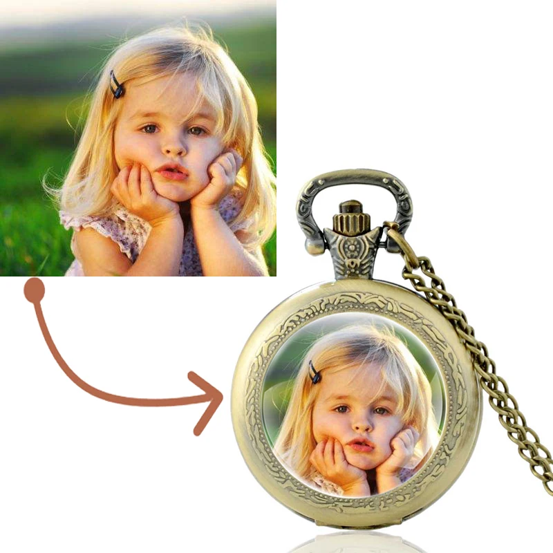 Customize Your OWN Design Brand Logo/Picture Glass Cabochon Quartz Pocket Watch Vintage Men Women Pendant Necklace Watches Gifts russian federation army pattern black glass cabochon vintage quartz pocket watch men women pendant necklace hours clock gifts