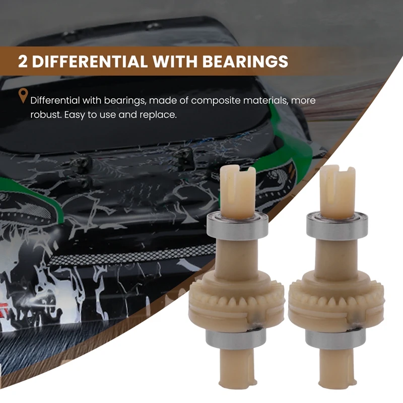 2 PCS Differential With Bearing K989-26 For Wltoys 284131 K979 K989 K999 P929 P939 1/28 RC Car Spare Parts Accessories