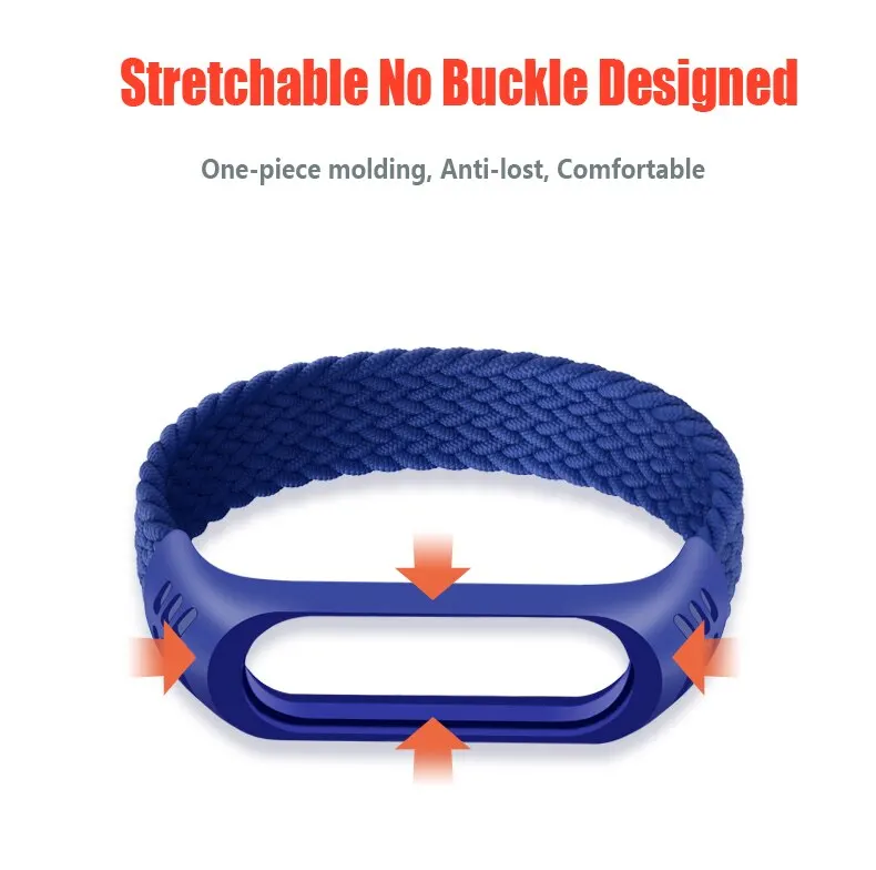 Geflochtenes Solo-Loop-Armband für Xiaomi Mi Band 7, 6, 5, 4, 3, NFC-Nylon, Ersatz-Gürtelarmband, Armband Correa Mi Band 4, 5, 6, 7-Armband – Detail 5