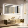LUVODI Large Illuminate Mirror Bathroom Double Sink Mirror Full Length Dressing Salon Mirror with 3 Color Lights Dimming 1