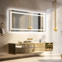 LUVODI Large Illuminate Mirror Bathroom Double Sink Mirror Full Length Dressing Salon Mirror with 3 Color Lights Dimming 1
