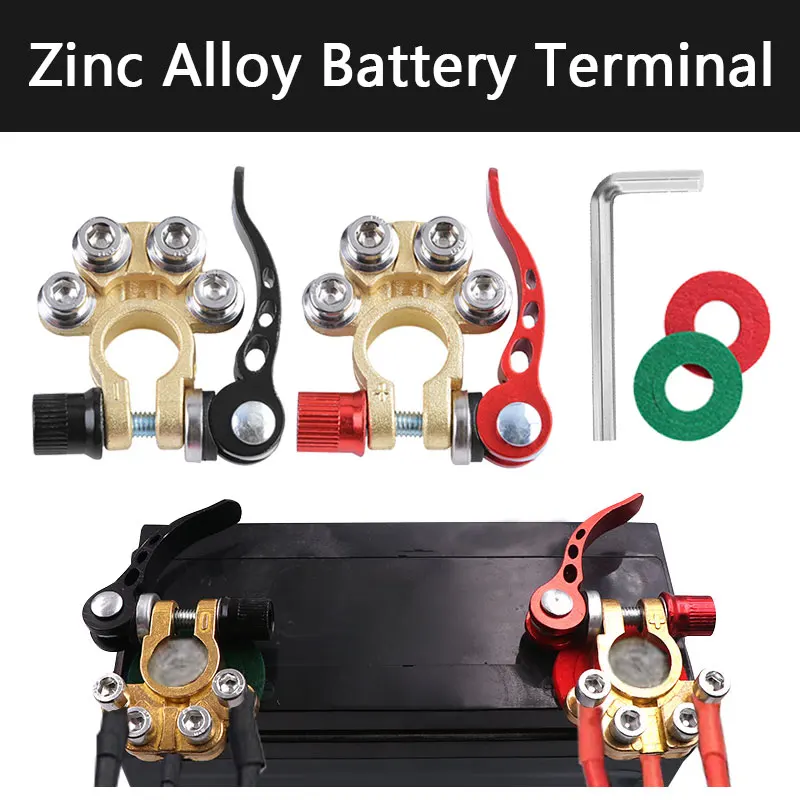 24V 12V Car Battery Terminal Brass Zinc Alloy Power Lug Posts Quick Release Battery Top Clip Connectors 1 -/2 -/4-Way Junction battery terminal connectors battery connectors electrical connectors plug connectors