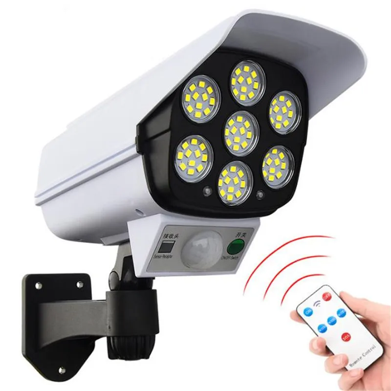 

New 77 LED Solar Light Motion Sensor Security Dummy Camera Wireless Flood Light Outdoor Waterproof 3 Mode For Home Wall Lamp 3#1