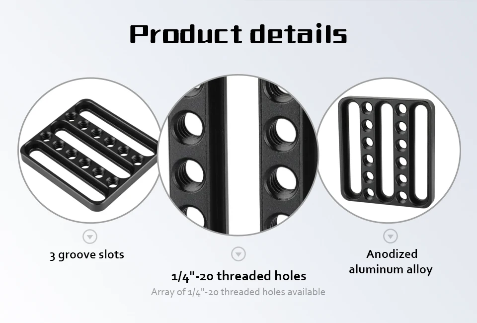 Description Picture 4 of itemCAMVATE Mini Square Camera Cheese Plate Extension Plate With 1/4" Mounting Points For DSLR Camera Accessories DIY Configuration