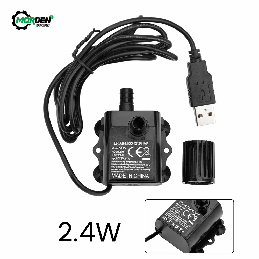 Water Pumps For Pond Garden Camping Supplies USB 5V 4.8W Ultra-quiet Mini Brushless Waterproof Submersible Fountain Aquarium water pump fish tank oxygen pump aquarium water pump fish tank pump