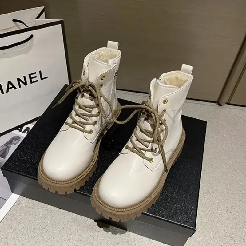 

2023 New Warm Women Winter Boots Waterproof Snow Boots Women Pu Leather Plush Platform Ankle Botas Woman Non Slip Cotton Shoes