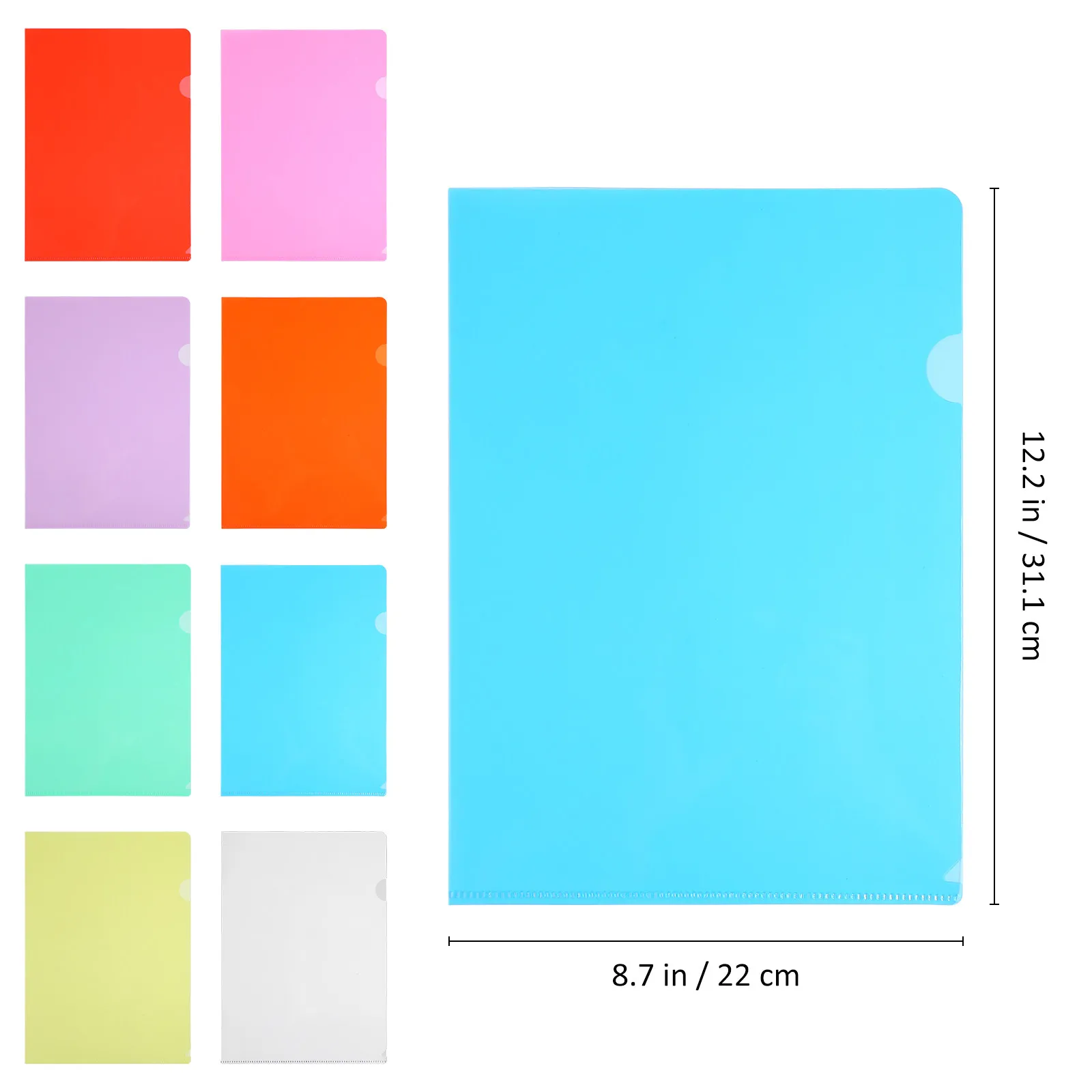 16Pcs A4 투명 L형 문서 폴더 클리어 파일 폴더 레터 사이즈 포켓 슬리브 사무용품