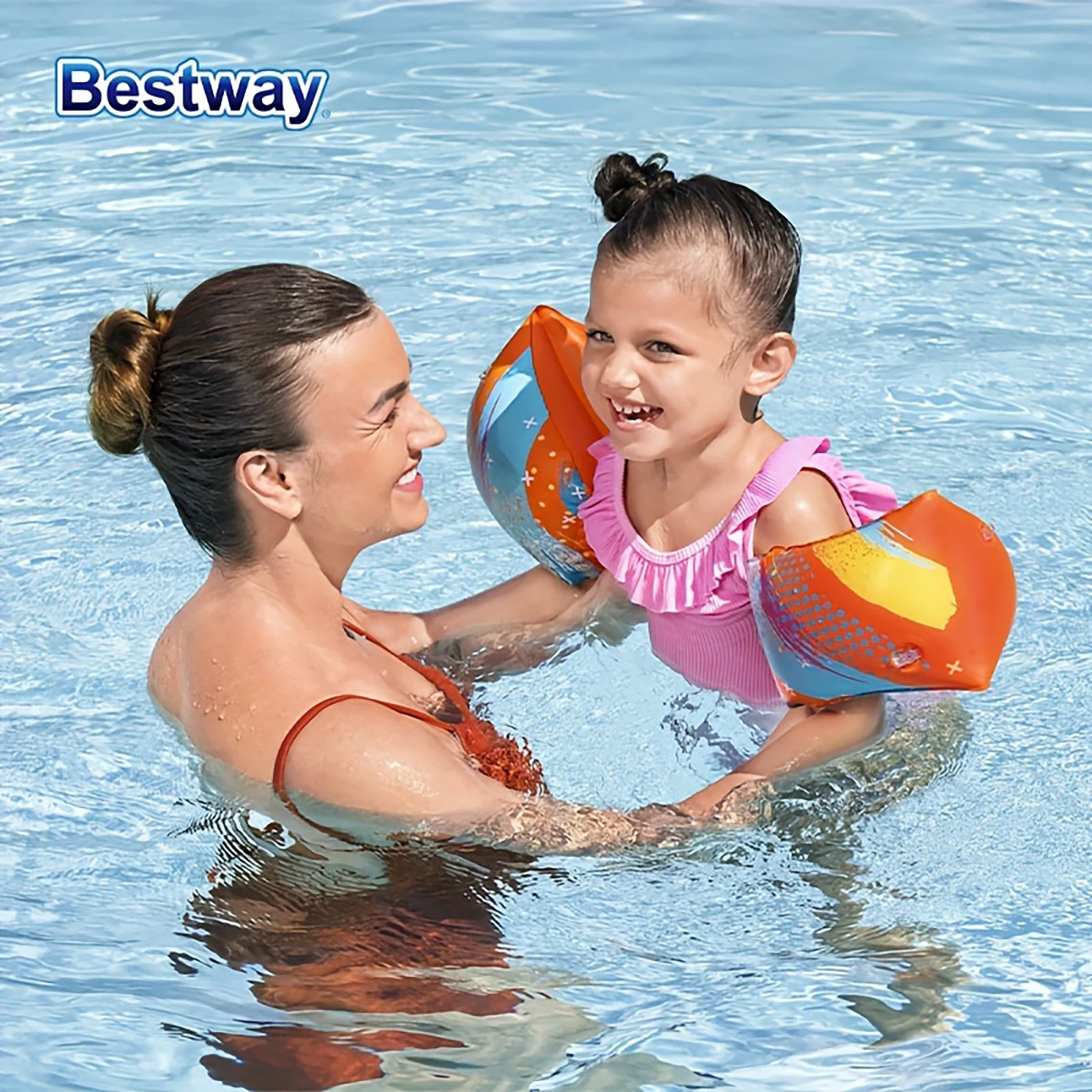 Bestway 32273 1PC Float Swimming Armband, Swimming Armband Inflatable Loop, Reel, Adult Float Reel