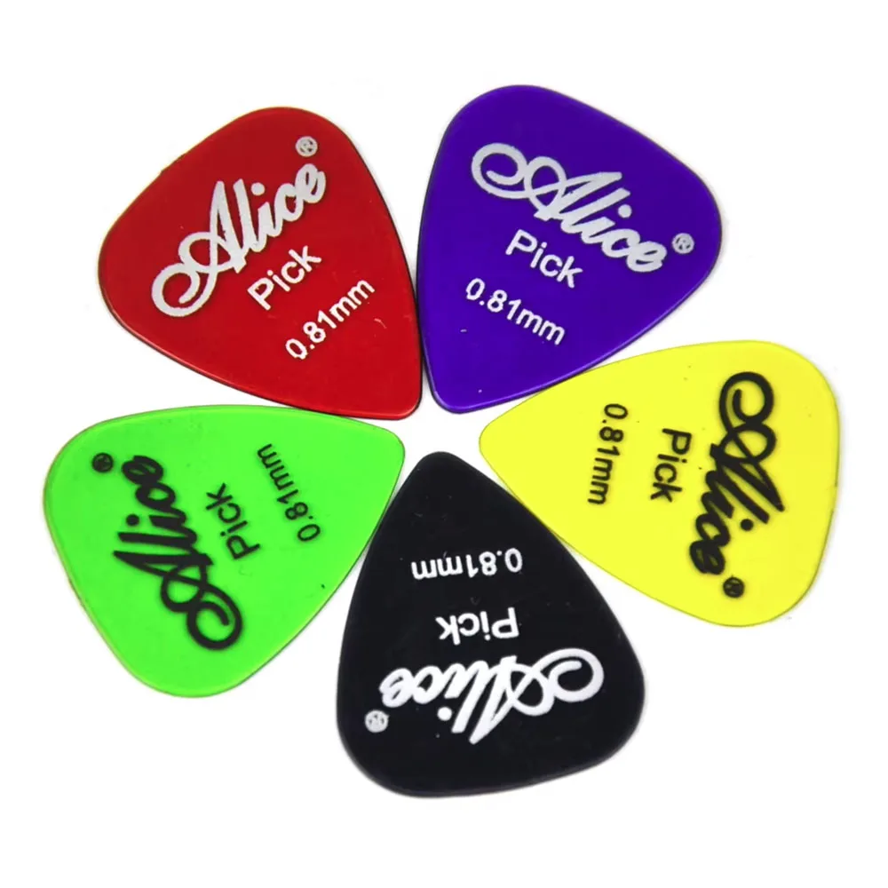 Alice 100pcs Medium 0.81mm Transparent Glossy Polycarbonate Guitar Picks Plectrums For Acoustic Guitar