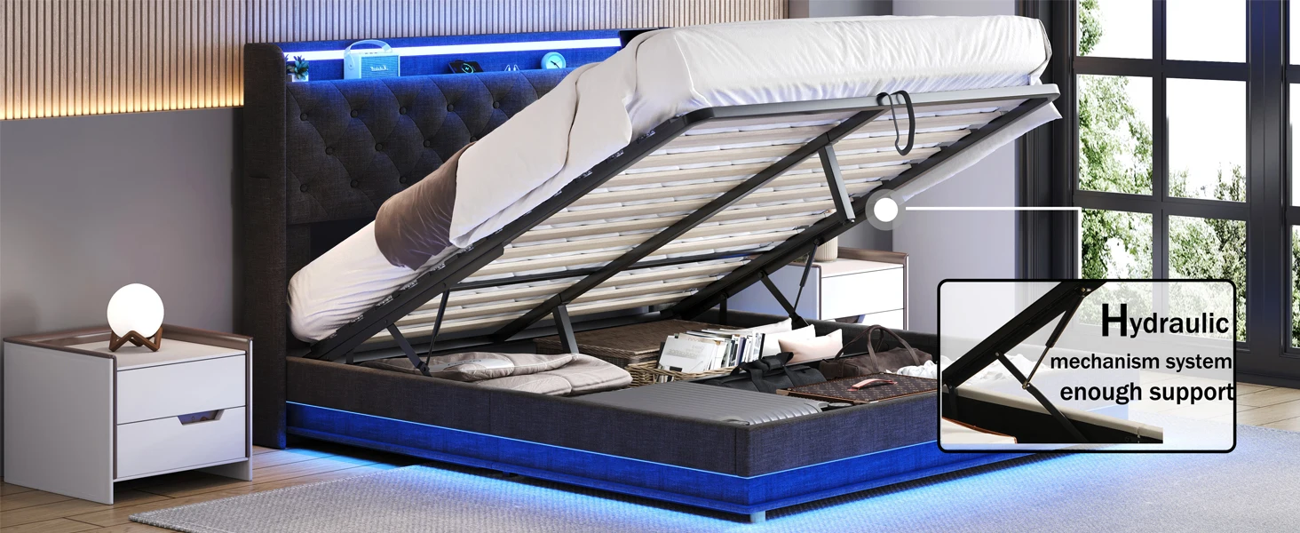 queen size bed frame and headboard