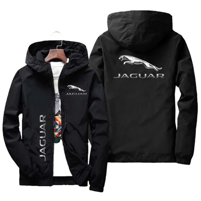 Jaguar 2024 Spring and Autumn New Hoodie Jaguar Car Logo Printed Zipper Coat Men's Hoodie and Sweatshirt Casual Jacket Asiansize [fila]explore logo sweatshirt