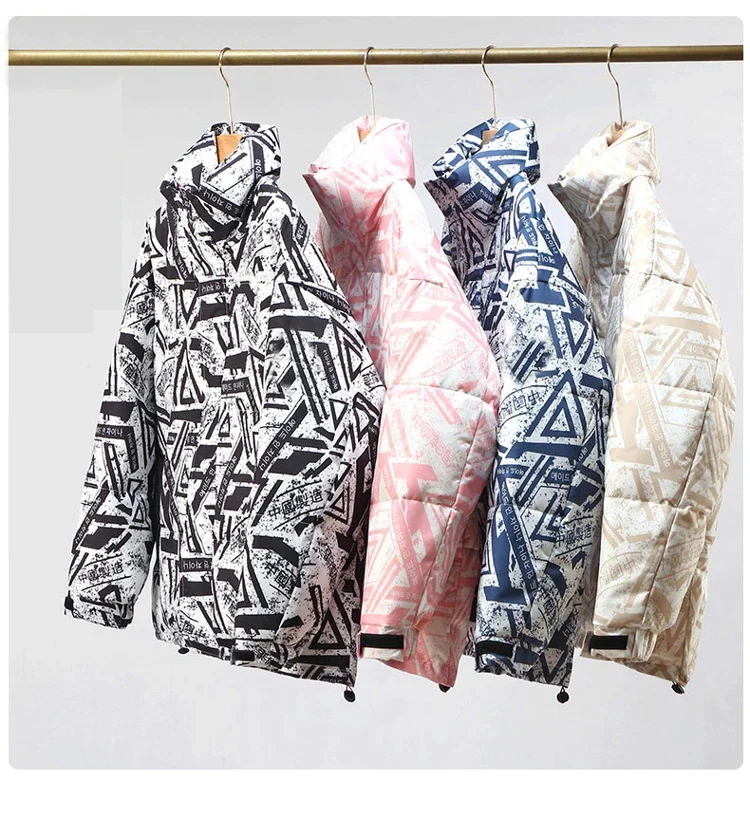 Description Picture 3 of itemWinter Warm Parkas Men Trend Thicken White Duck Down Jacket Stand Collar Loose Oversize Street Style Fashion Brand