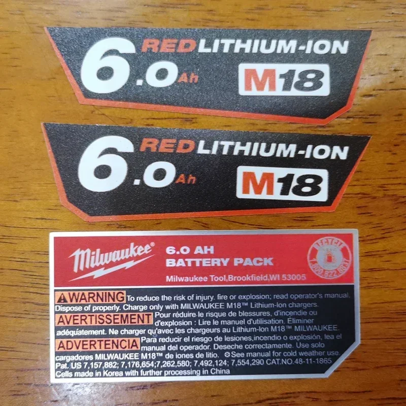 Наклейки для аккумуляторного блока M18 Redlithium-ion с высокой мощностью 5,0 Xc8.0 Xc6.0 Xc5.0 Xc 4.0Hd9.0 Hd12.0 Cp3.0
