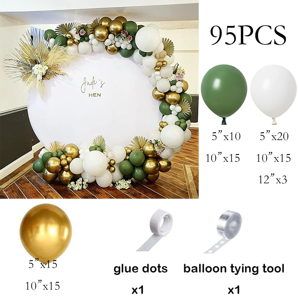 Boule Papier Decoration Ballons Guirlande Arche Kit Vert Sauge , Vert Olive Gris Gold Abricot Blanc Ballons Pour Baby Shower, Mariage, Garu00e7ons Filles[A612] - Maison Papier Vert Sauge