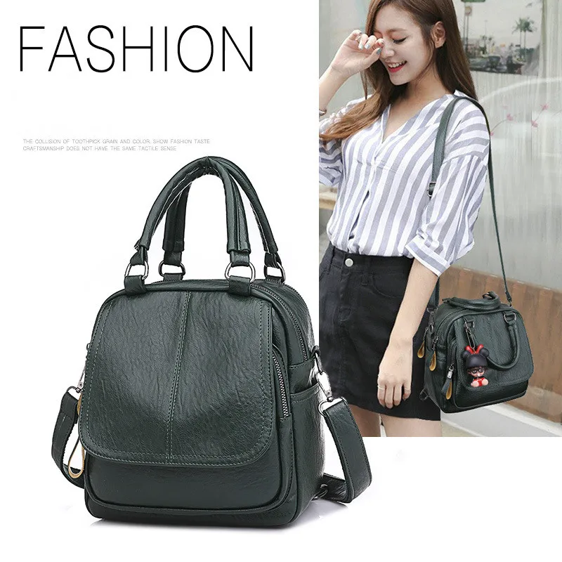 

Women's Bag Shoulder Messenger Bag Handbags Backpack New Pu Soft Leather Fashion College Style Multi-pockets Leisure Travel Bags