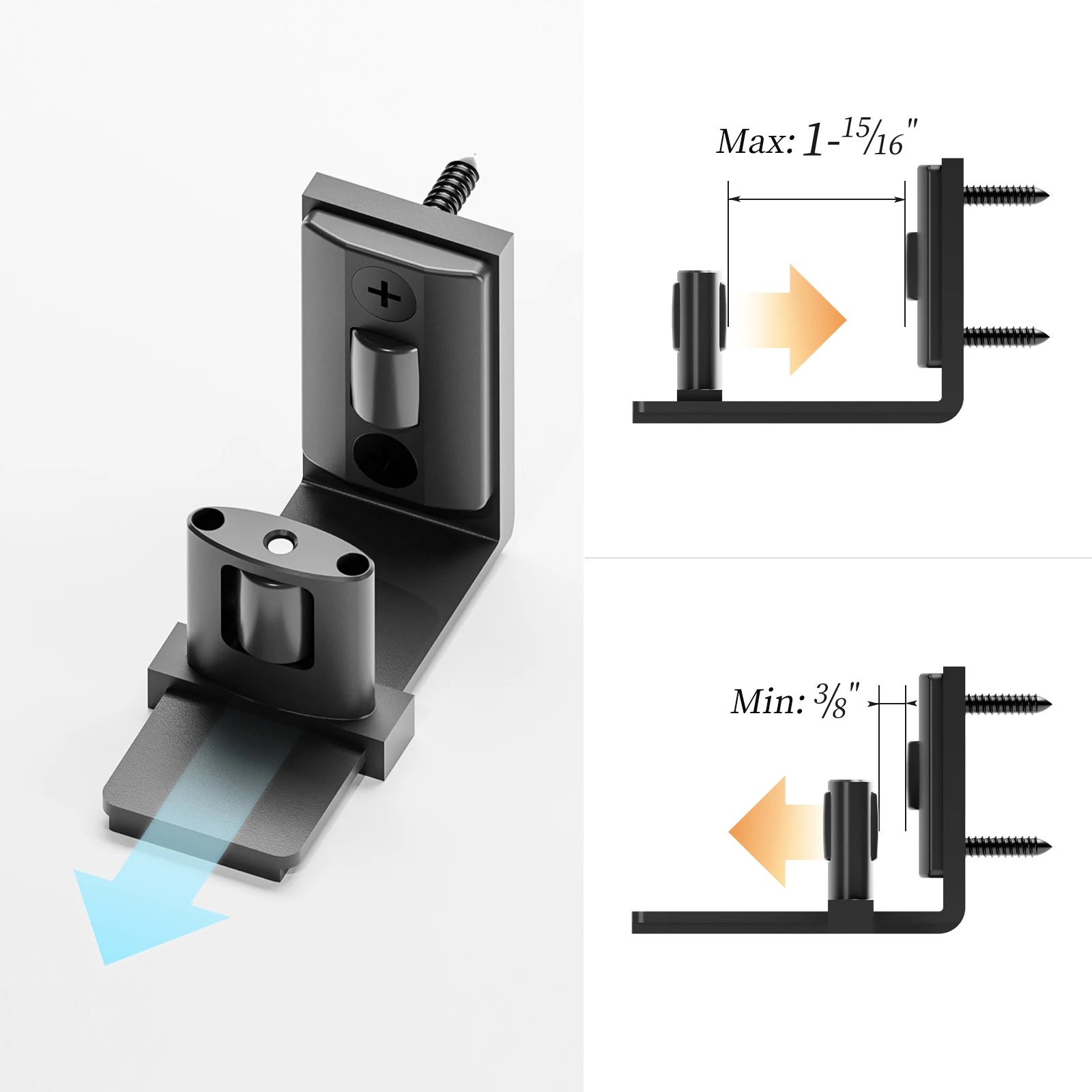 CCJH Sliding Barn Door Hardware Kit Adjustable Floor Guide Wall Door Bottom Guide 1 Pcs Easy to Install sliding barn door guide