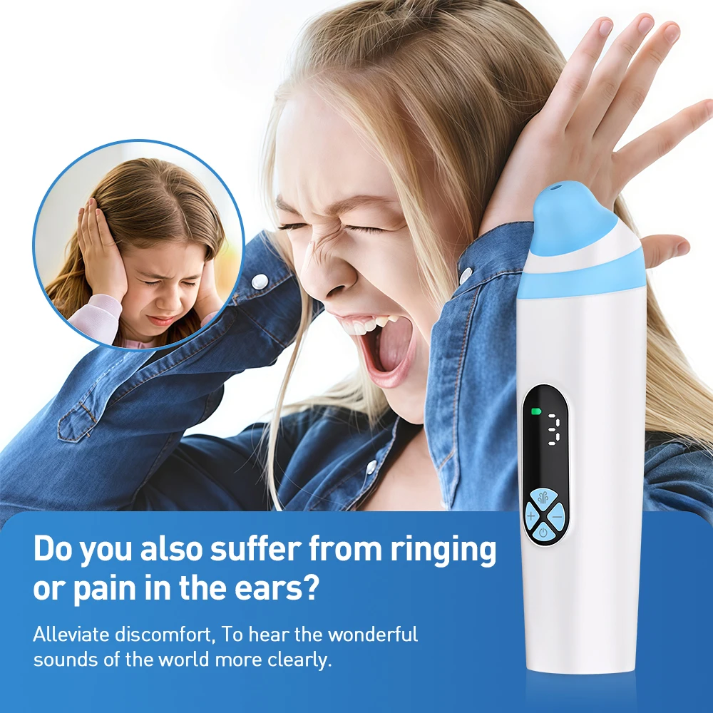 Electric Portable Ear Pressure Relief Device Eustachian Tube Unclogger for Balancing Ear Pressure Tinnitus & Earache Relief