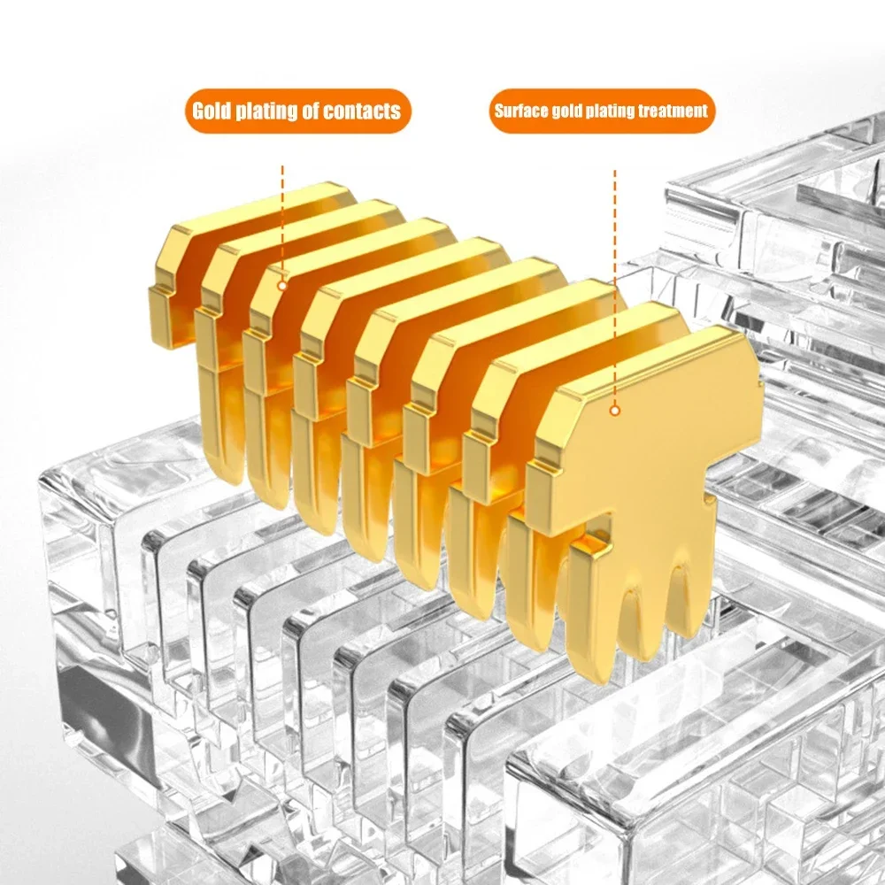 50/1Pcs CAT6 RJ45 Ends Ethernet Cable Crimp Pass Through Connectors CAT5E UTP Network Unshielded Modular Plug for PC Computer ethernet network plug,network cable connector,ethernet cable connector
