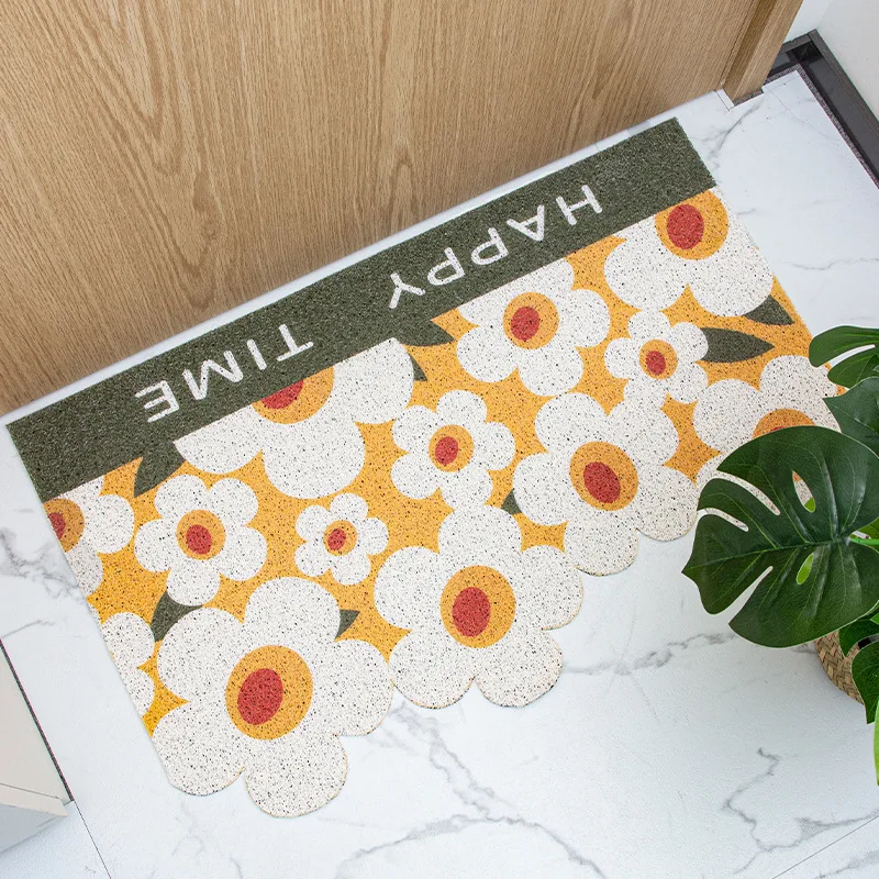 

Household Small Fresh PVC Door, Corridor, Kitchen, Bathroom, Slip Can Be Cut, High Elastic, Flexible Silk Ring, Carpet, Doormat