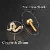 1PC Snake Gecko Piercing Ear Stud Earrings for Women Mini Delicate CZ Helix Tragus Helix Lobe Daith Body Stainless Steel Jewelry 3